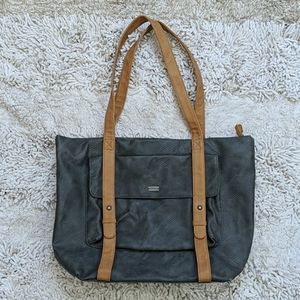 Grey Faux Snake/Leather Tote